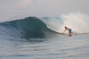 Sam in Bali Air drop bottom turn :: image courtesy of Bob & Sam Swenson