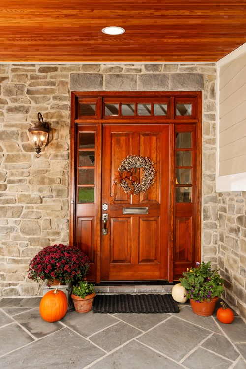 Entry Door Features What To Look For In An Doors Stained Entry Door With Double Sidelight Transom Image Via Schedule Fred