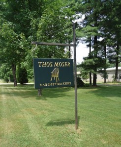 Thos. Moser Cabinetmakers :: Thos Moser Signature logo sign at shop Auburn, ME