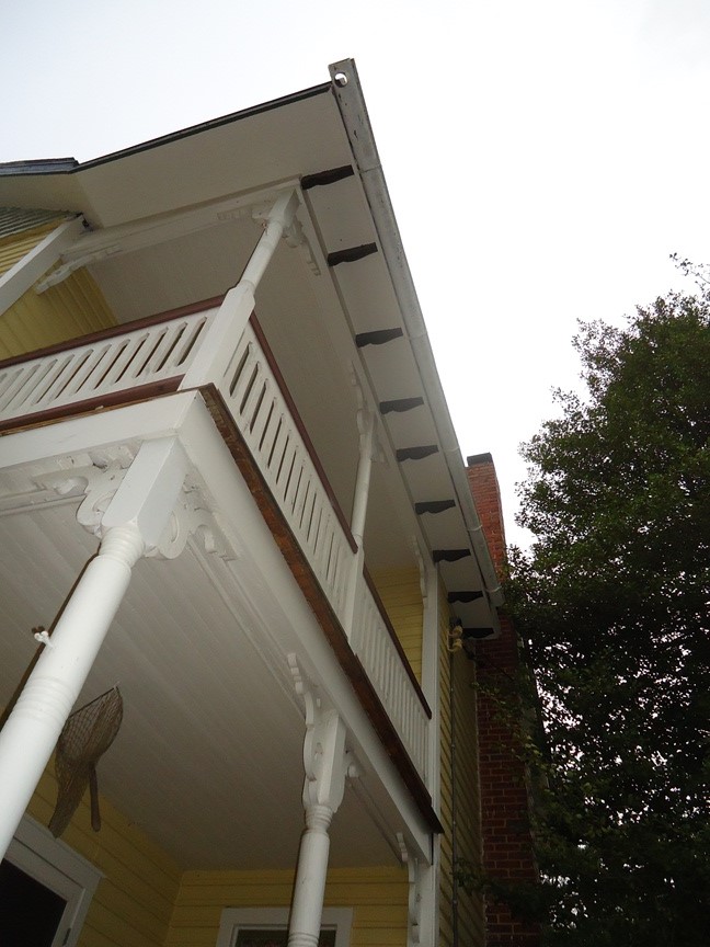 half round gutter gutters addressing peeling repairing paint wood installing prep planning history balcony 2nd floor before finalizing take hometalk
