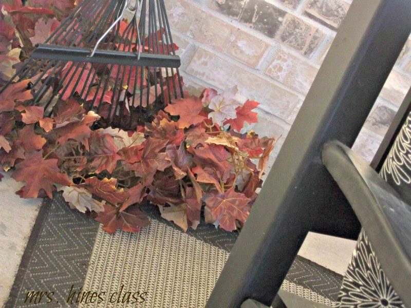 frontporch leafs rake Mrs Hines class