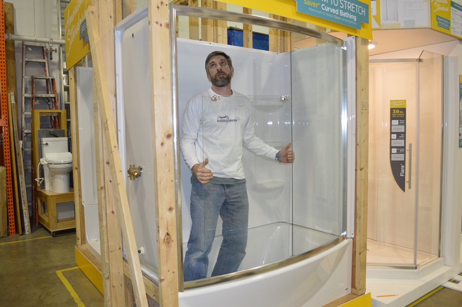 Installing Shower Doors at American Standards Headquarters