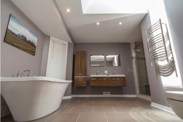 Safe Bathroom Tiles Another Look At Flooring Floating Vanities Freestanding Tub Towel Warmer In Contemporary Bath