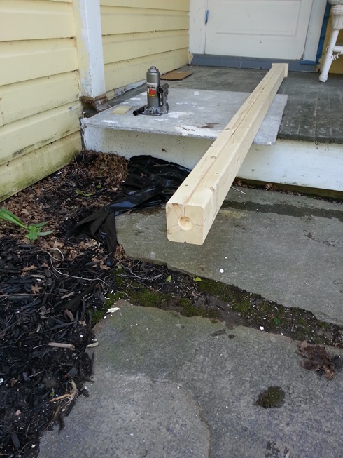 Jacking Up A Porch Roof Old House Progress Ganged Temporary Post