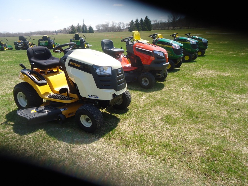 tractors lined up John Deere Ride and Drive