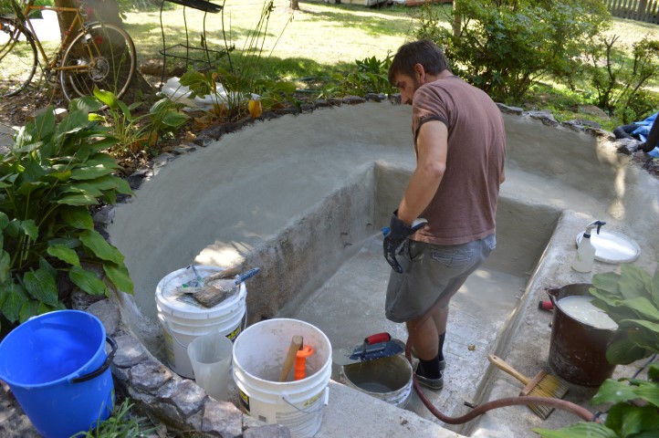Landscaping | Restoring a Concrete Pond: Repairing Cracks, Parging & Sealing with Pond Shield Epoxy How To Repair A Concrete Pond
