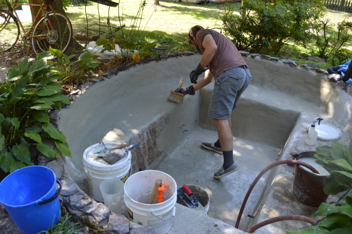 Landscaping | Restoring a Concrete Pond: Repairing Cracks, Parging & Sealing with Pond Shield Epoxy How To Repair A Concrete Pond